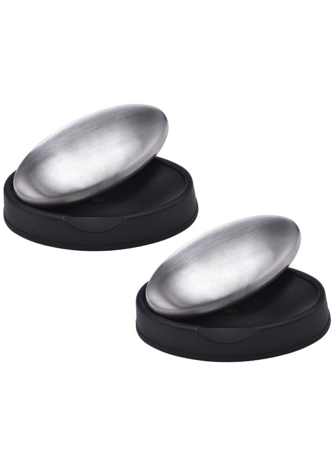 2 Pack Stainless Steel Soap Bar Magic Soap Odor Remover, Eliminating Smells like Onion Fish Garlic - Image 1